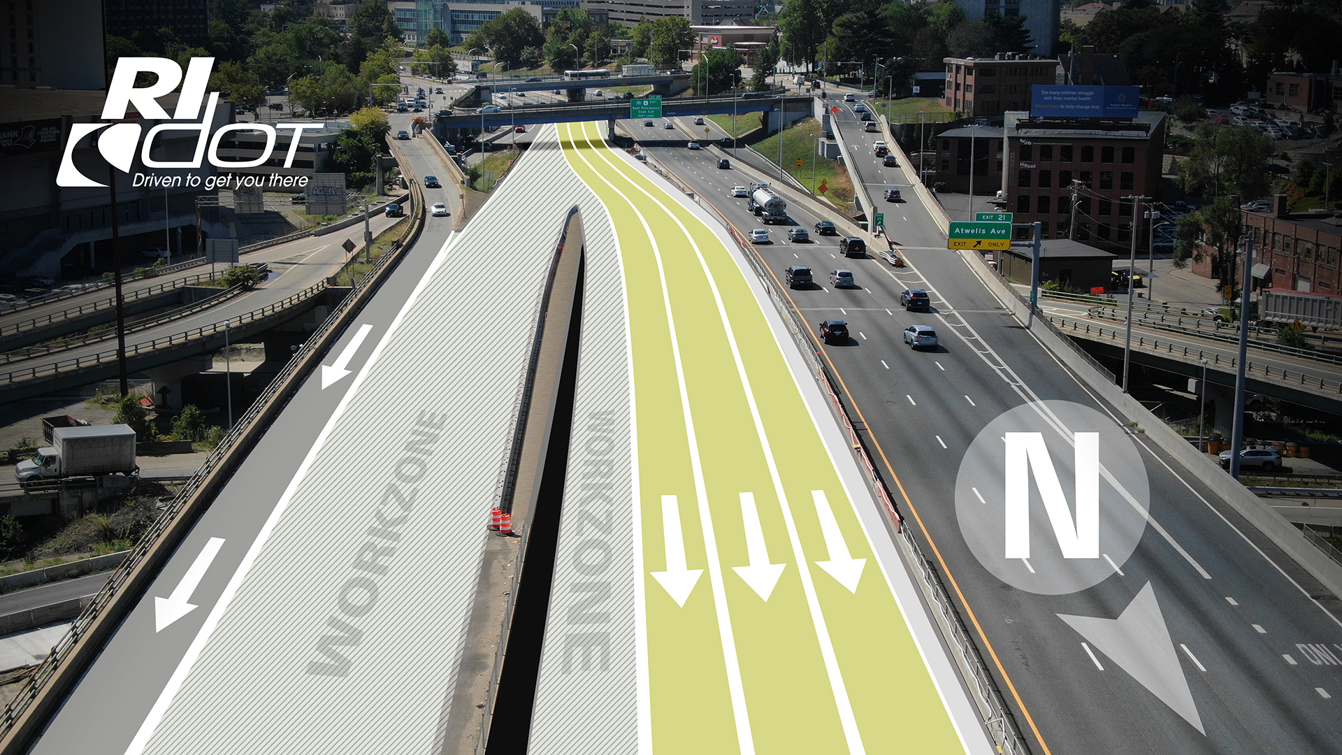 I-95 Providence Viaduct Lane Shifts